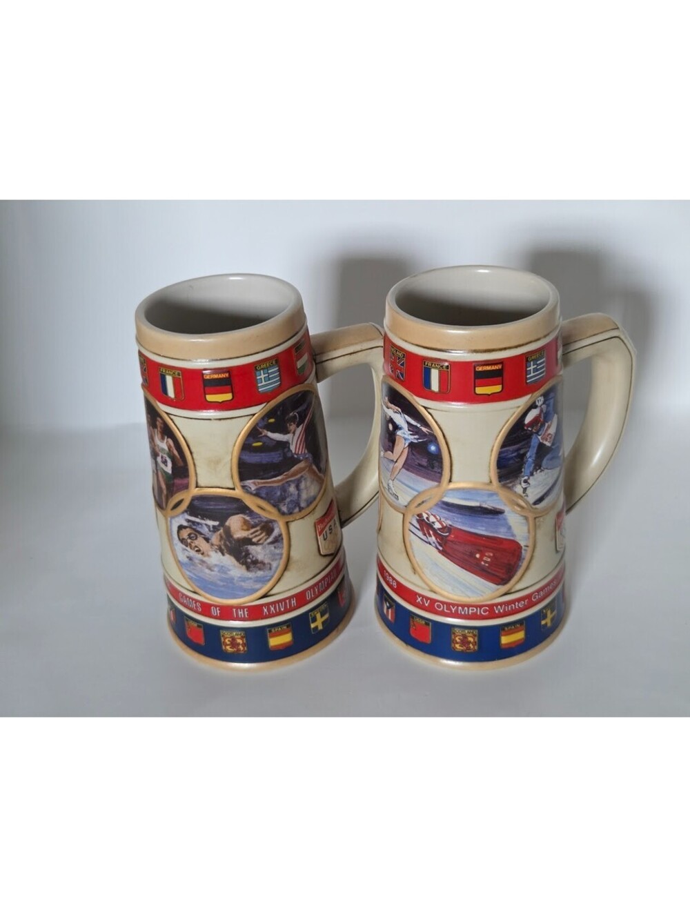 1988 Budweiser Olympic Beer Steins XV Winter Games Calgary Collector Set